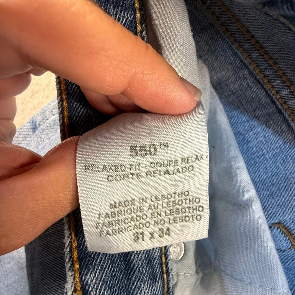 Levis 550 Relaxed Fit Mens Jeans 31x34 Medium Wash Blue Denim Straight Leg Pants